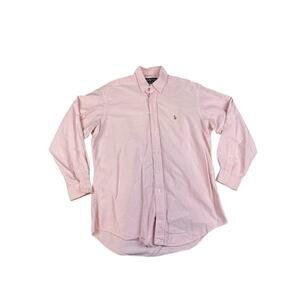 Polo Ralph Lauren Preppy Yarmouth Oxford Button Down Shirt Men's 15.5-33 Pink